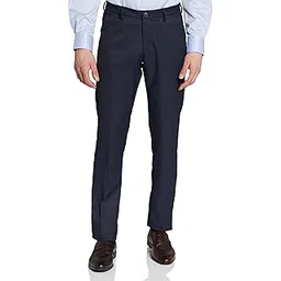 allen solly Men's Textured Flat Front Formal Trousers-picture-52