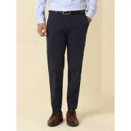 Allen Solly Navy Comfort Fit Trousers-picture-23