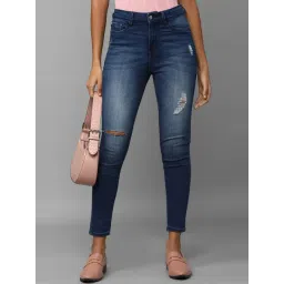 Allen Solly Navy Cotton Mid Rise Jeans-picture-28