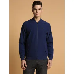 Allen Solly Navy Cotton Regular Fit Bomber Jacket-picture-15