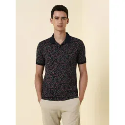 Allen Solly Navy Cotton Regular Fit Printed Polo T-Shirt-picture-15
