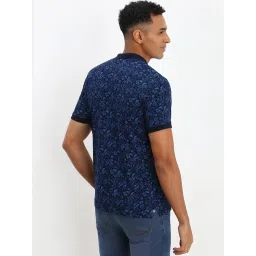 Allen Solly Navy Cotton Regular Fit Printed Polo T-Shirt image 2
