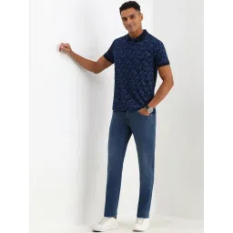 Allen Solly Navy Cotton Regular Fit Printed Polo T-Shirt image 5