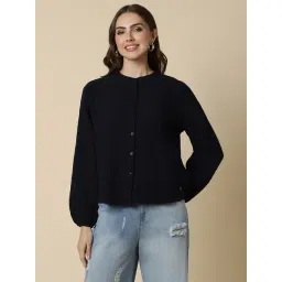 Allen Solly Navy Cotton Regular Fit Shirt-picture-23