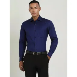 Allen Solly Navy Cotton Regular Fit Texture Shirt-picture-13