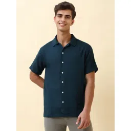 Allen Solly Navy Cotton Relaxed Fit Shirt-picture-31