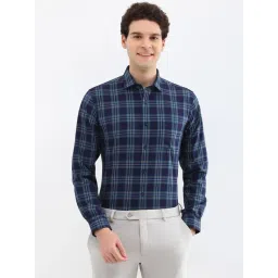 Allen Solly Navy Cotton Slim fit Checks Shirts-picture-12