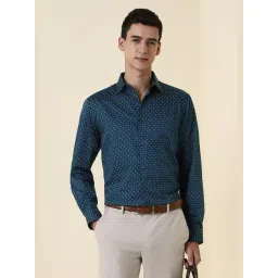 Allen Solly Navy Cotton Slim Fit Printed Formal Shirt-picture-41