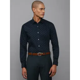 Allen Solly Navy Cotton Slim Fit Printed Shirt-picture-40