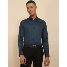 Allen Solly Navy Cotton Slim Fit Printed Shirt-picture-29