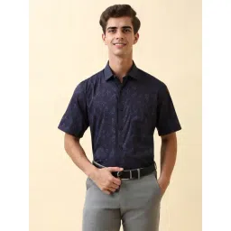 Allen Solly Navy Cotton Slim Fit Printed Shirt-picture-31