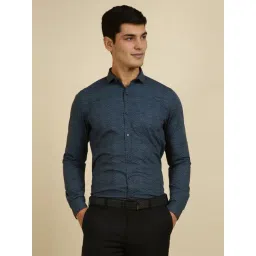 Allen Solly Navy Cotton Slim Fit Printed Shirt-picture-26