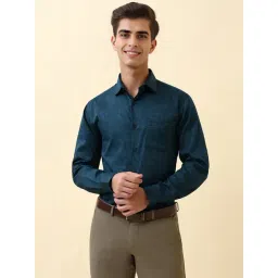 Allen Solly Navy Cotton Slim Fit Printed Shirt-picture-32