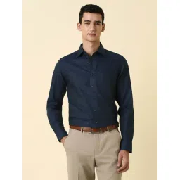 Allen Solly Navy Cotton Slim Fit Printed Shirt-picture-23