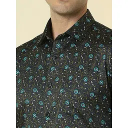 Allen Solly Navy Cotton Slim Fit Printed Shirt image 4