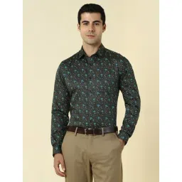 Allen Solly Navy Cotton Slim Fit Printed Shirt image 1