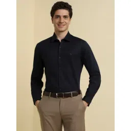 Allen Solly Navy Cotton Slim Fit Shirt-picture-15