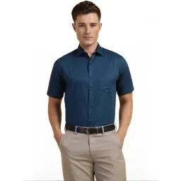 Allen Solly Navy Cotton Slim Fit Shirt-picture-30