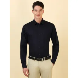 Allen Solly Navy Cotton Slim Fit Striped Shirt-picture-23