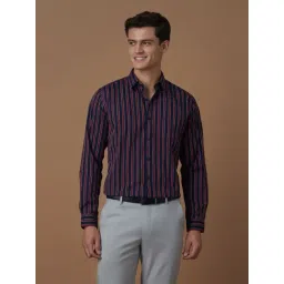 Allen Solly Navy Cotton Slim Fit Striped Shirt-picture-22