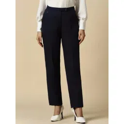 Allen Solly Navy Plain Trousers-picture-13