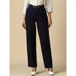 Allen Solly Navy Plain Trousers-picture-28