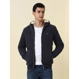 Allen Solly Navy Regular Fit Hooded Jacket-picture-17