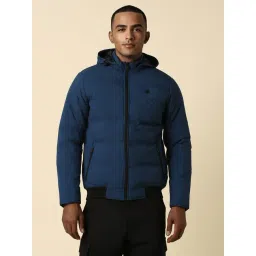 Allen Solly Navy Regular Fit Quilted Hooded Jacket-picture-18