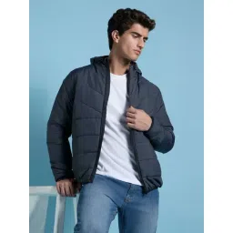 Allen Solly Navy Regular Fit Quilted Hooded Jacket-picture-24