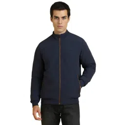Allen Solly Navy Regular Fit Quilted Jacket-picture-36