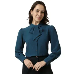 Allen Solly Navy Regular Fit Self Pattern Shirt-picture-25