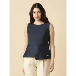 Allen Solly Navy Regular Fit Striped Top-picture-17