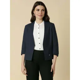 Allen Solly Navy Self Pattern Blazer-picture-33