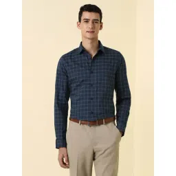 Allen Solly Navy Slim Fit Checks Shirt-picture-15