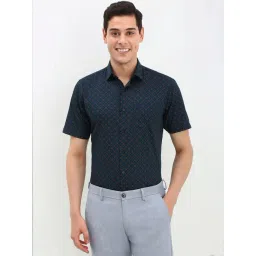 Allen Solly Navy Slim Fit Printed Shirt-picture-44