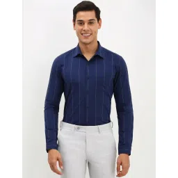 Allen Solly Navy Slim Fit Striped Shirt image 1