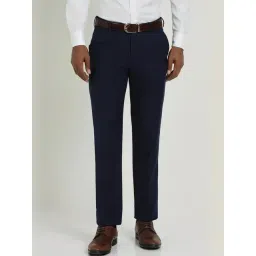 Allen Solly Navy Slim Fit Trousers-picture-30