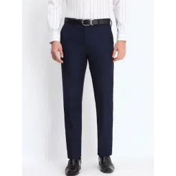 Allen Solly Navy Slim Fit Trousers-picture-20