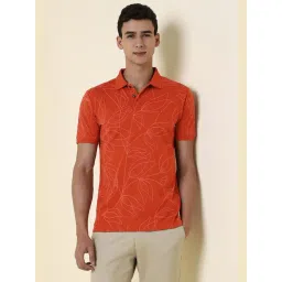 Allen Solly Orange Cotton Regular Fit Printed Polo T-Shirt-picture-16