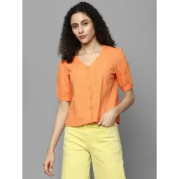 Allen Solly Orange Cotton Regular Fit Shirt-picture-47