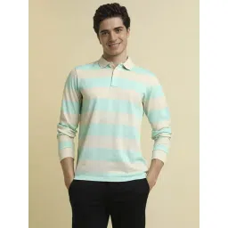 Allen Solly Orange Cotton Regular Fit Striped Polo T-Shirt-picture-43