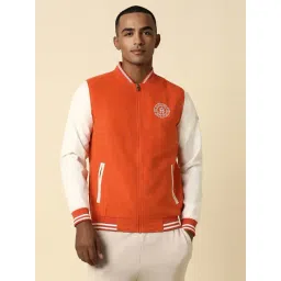 Allen Solly Orange Regular Fit Color Block Bomber Jacket-picture-31