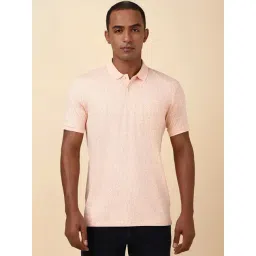 Allen Solly Peach Cotton Regular Fit Printed Polo T-Shirt-picture-35