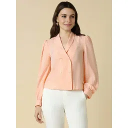 Allen Solly Peach Plain Top-picture-18