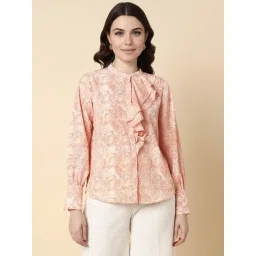 Allen Solly Peach Printed Shirt-picture-10