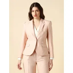Allen Solly Peach Regular Fit Formal Blazer-picture-31