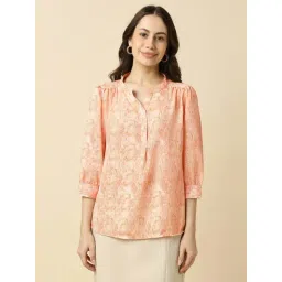 Allen Solly Peach Regular Fit Printed Top-picture-30