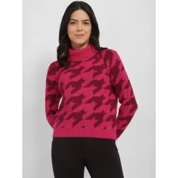 Allen Solly Pink & Brown Printed Sweater-picture-31