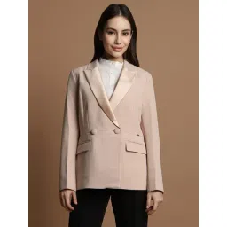 Allen Solly Pink Cotton Regular Fit Formal Blazer-picture-23