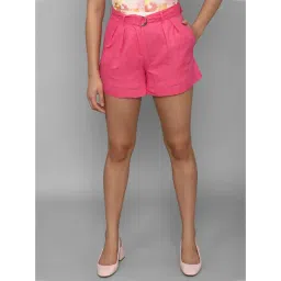 Allen Solly Pink Cotton Regular Fit Shorts-picture-18